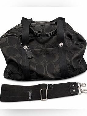 COACH Bag Y2K Signature Kyra Black Weekender Travel Duffel Bag F77286